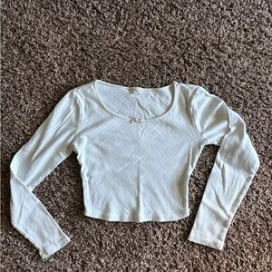 White Long Sleeve Cropped Top